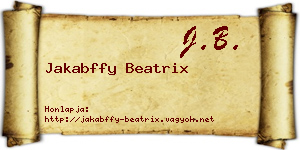 Jakabffy Beatrix névjegykártya