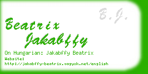 beatrix jakabffy business card